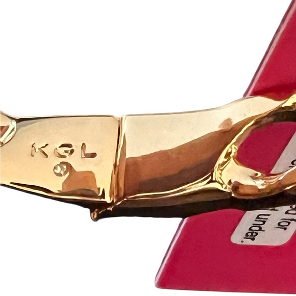 KURT GEIGER LONDON NWT gorgeous Rainbow Heart Hinged Bypass Bracelet - Picture 4 of 11